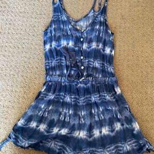 Blue tie dye romper